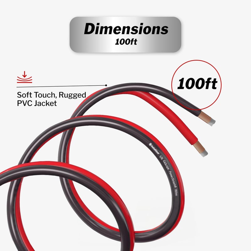 InstallGear 16 Gauge Speaker Cable - 100 ft True Spec Soft Touch Audio Wire for Car Stereos, Home Theater, Surround Sound - Flexible 16 AWG Speaker Wire - Easy Installation - Red/Black - Image 3